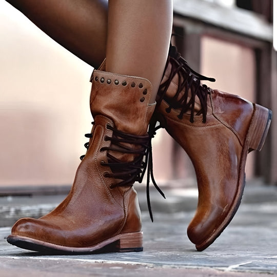 Annia | Leather Boots with Laces